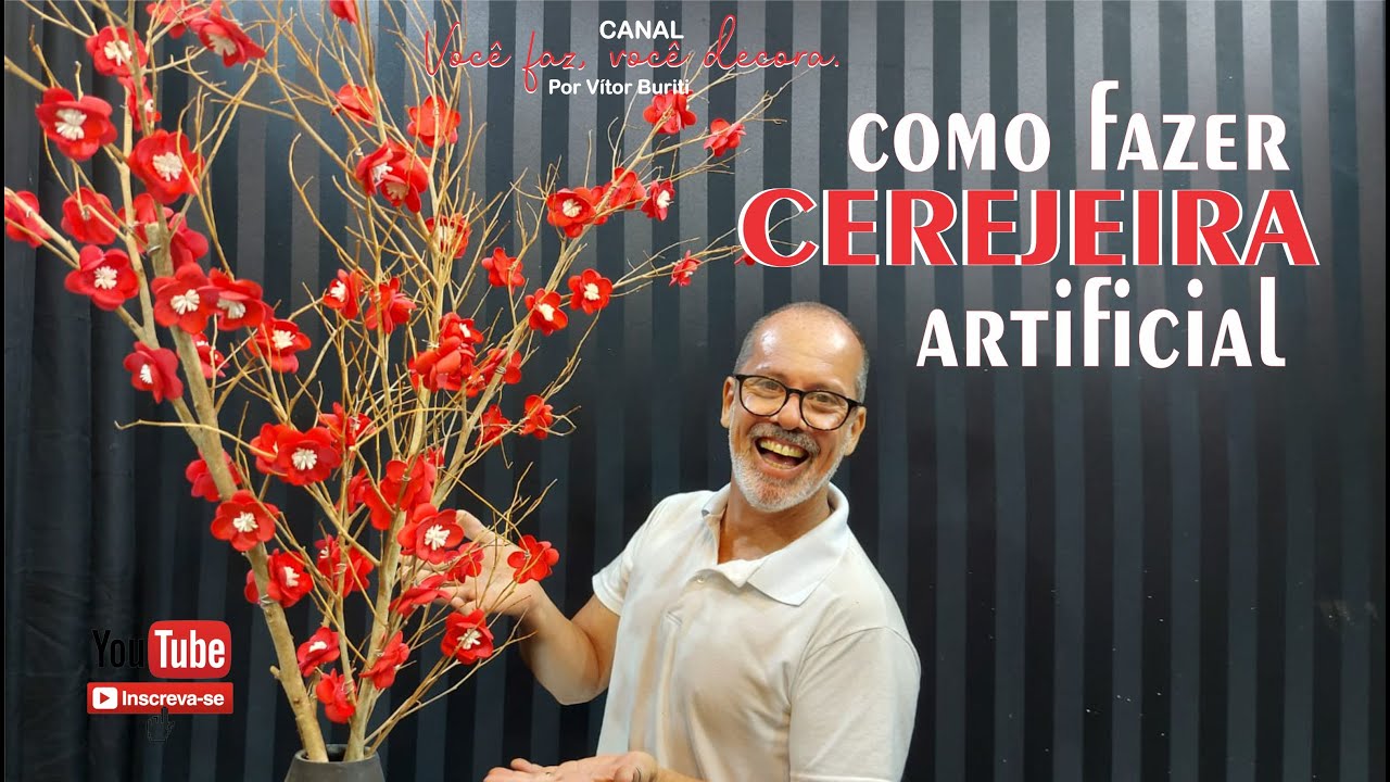 PASSO A PASSO DE COMO FAZER FLOR DE CEREJEIRA ARTIFICIAL COM EVA PARA DECORAÇÃO DE FESTAS