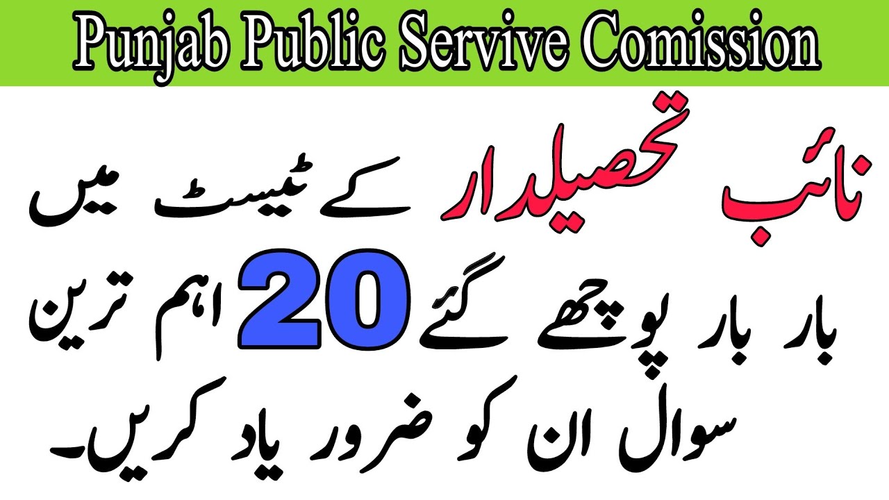 Naib Tehsildar Solved Past Paper | PPSC Naib Tehsildar Test Preparation | Naib Tehsildar Test 2022