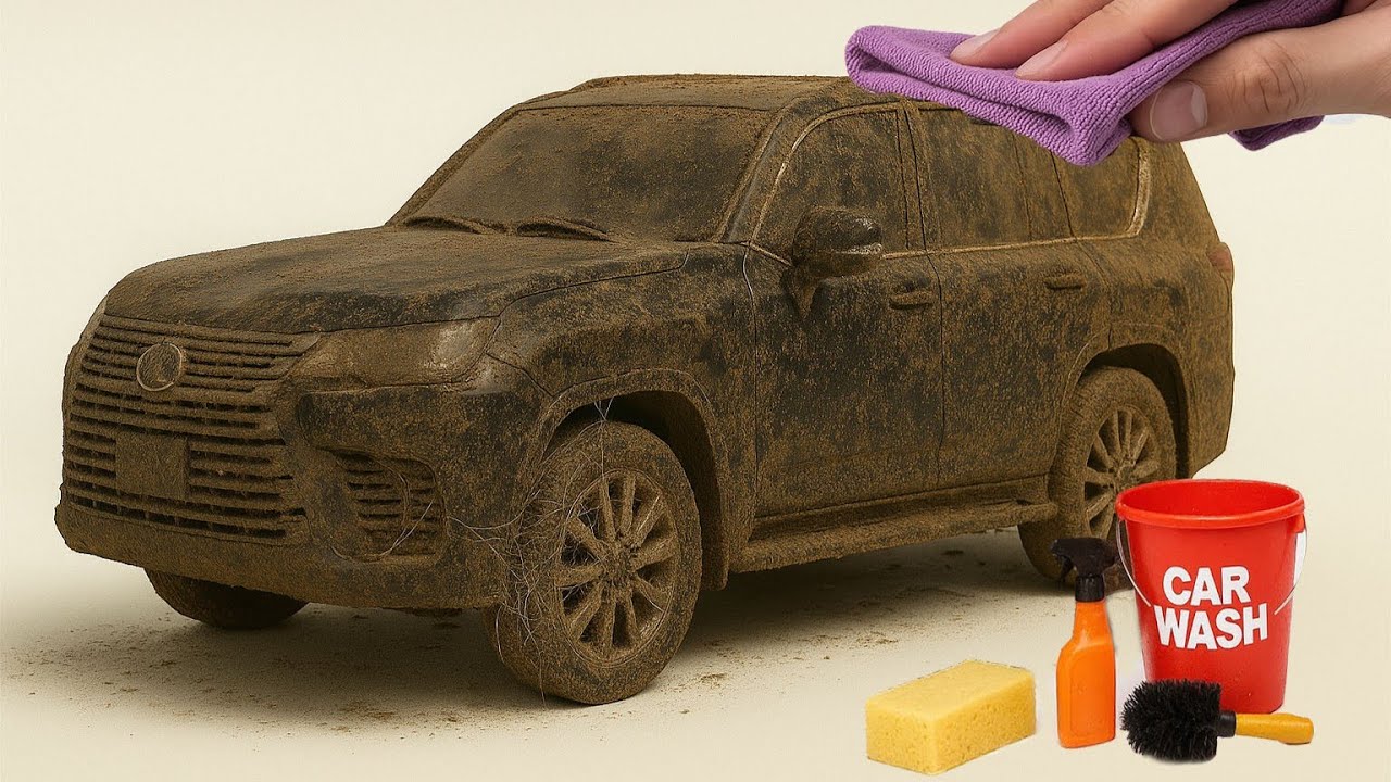 The surreal cleaning process of a $868 1:24 scale Lexus LX 600 after a harsh off-road adventure 🧽🚙✨