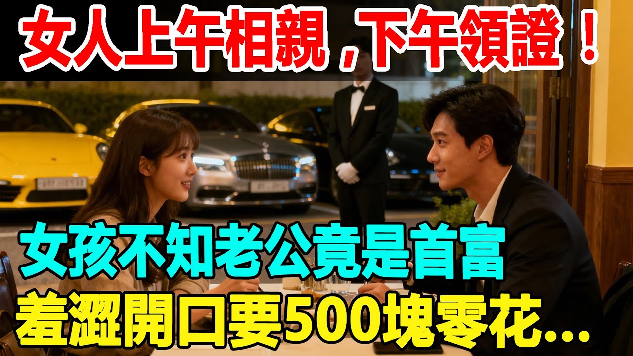 女孩相親當天閃婚！不知老公是首富，羞澀要500塊零花…他的「真實身份」曝光後，她驚呆了！#甜寵 #逆襲#故事#言情小說#一口氣看完#爽文