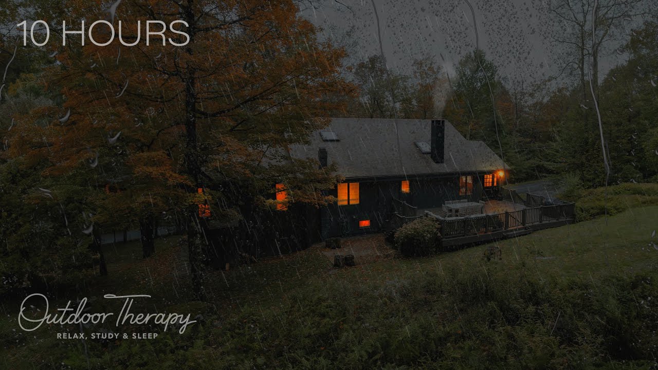 Stormy Night at the Country House | Rain & Thunderstorm Ambience to Calm Your Noisy Mind | 10 HOURS