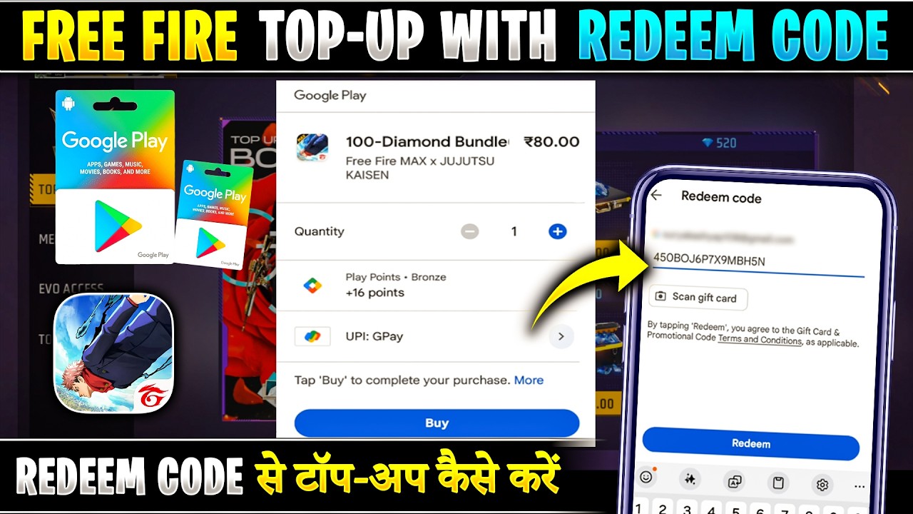 Free Fire Me Redeem Code Se Top Up Kaise Karen | Top Up In Free Fire With Redeem Code | Redeem Code