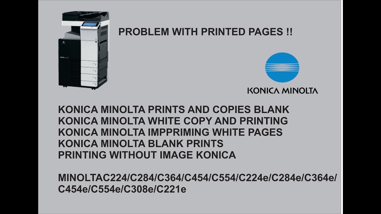 KONICA MINOLTA PRINTS AND COPIES BLANK