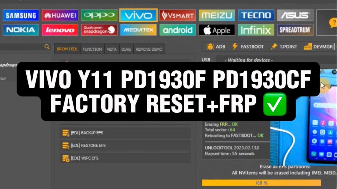 VIVO Y11 PD1930F PD1930CF FACTORY RESET+FRP DONE WITH UNLOCKTOOL