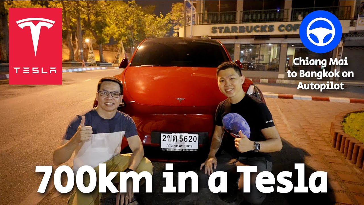 Путешествие на 700 км за рулём Tesla Model Y: из Чиангмая в Бангкок с автопилотом