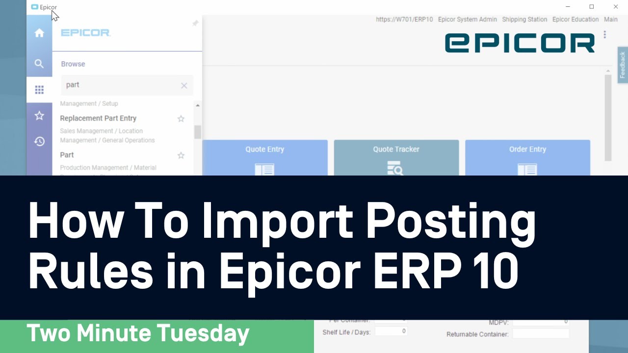 How to import Epicor Posting Rules - Two Minute Tuesday