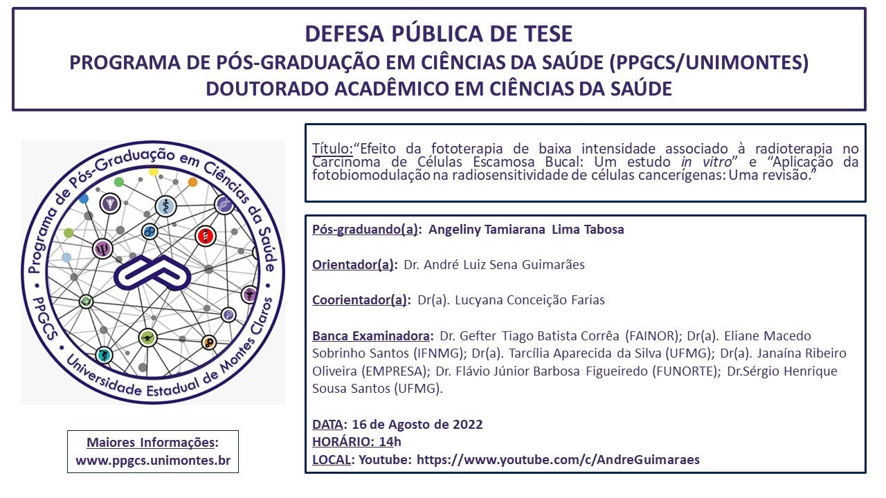 Convite defesa pública de Tese de Doutorado                Discente: Angeliny Tamiarana Lima Tabosa