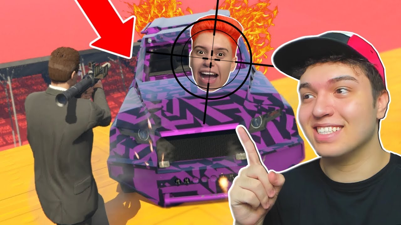 DESAFIO DA MEGA RAMPA MAS OS CARROS TEM ARMAS NO GTA 5!! (BETO VS ROBIN)