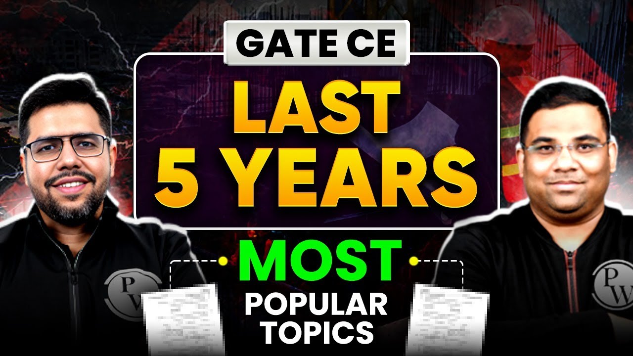 GATE 2025 Civil Engineering : Most Repeated Topics from the Last 5 Years!