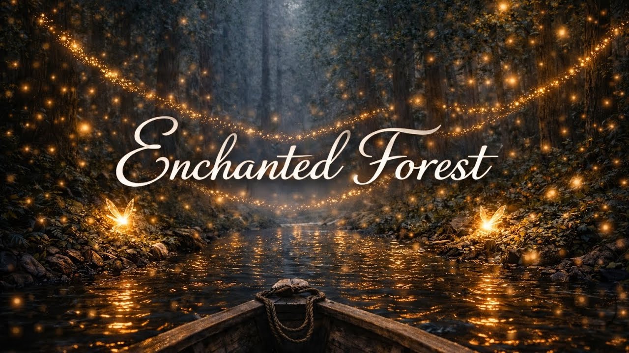 Floating Through an Enchanted Forest at Night ✨ Fireflies & Calm River Sounds