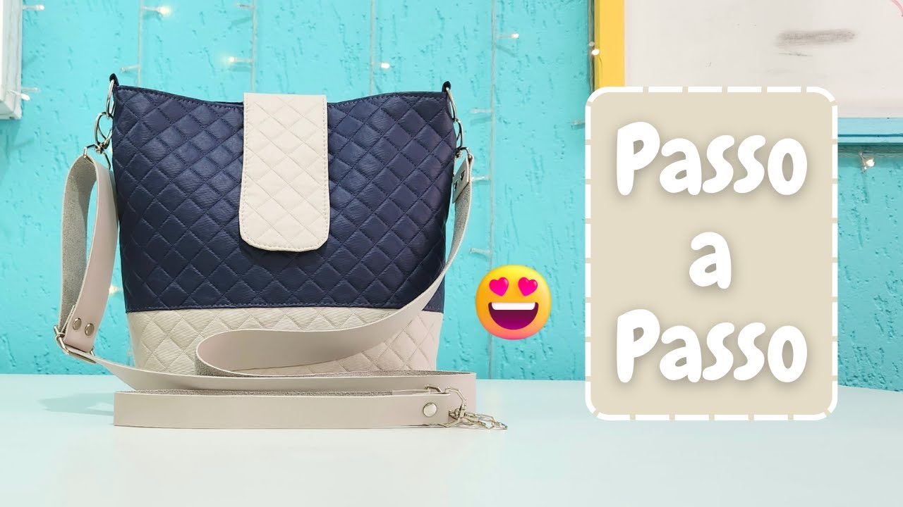 🌟COMO FAZER UMA BOLSA TIRACOLO COM ALÇA DE MÃO COM MOLDE 😄 - PASSO A PASSO🌟