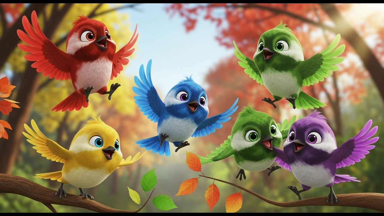 Cinco Pequeños Carboneros Tweet Tweet Tweet | Canciones de Pájaros y Números para Niños
