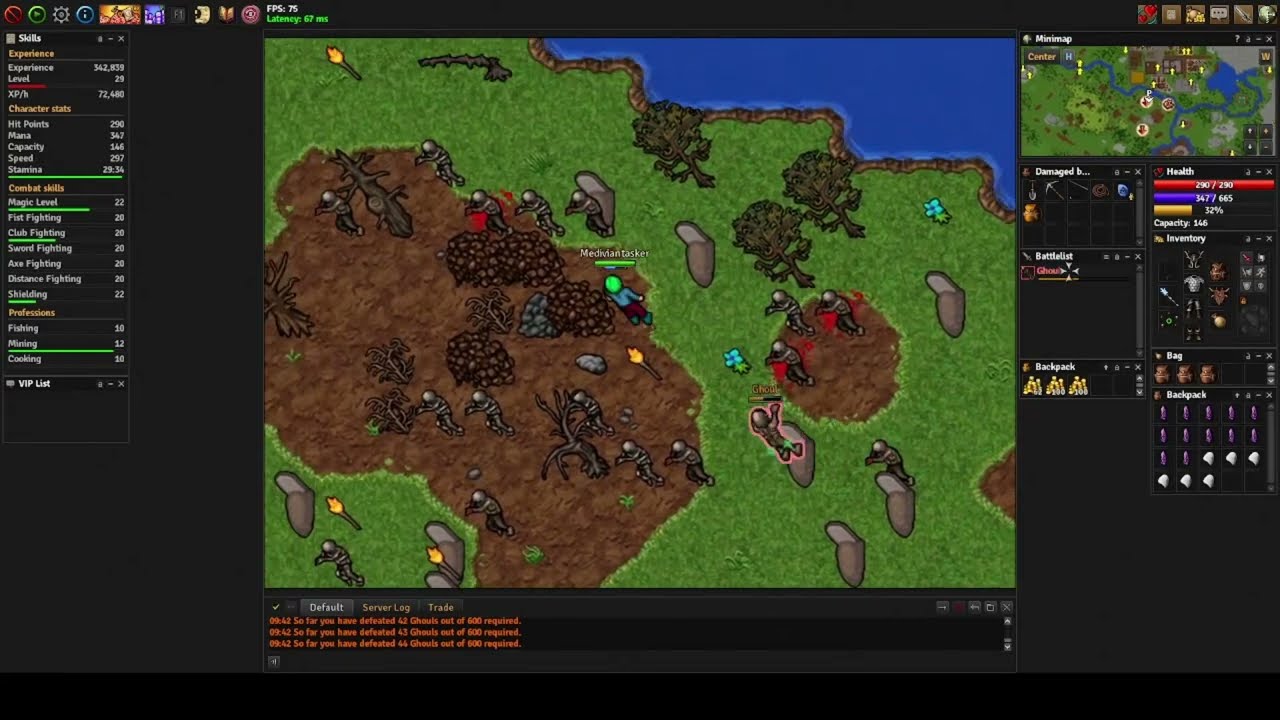 Medivia - Leveling Druid 8~100 free acc - Day 2 - 26 ~ 33