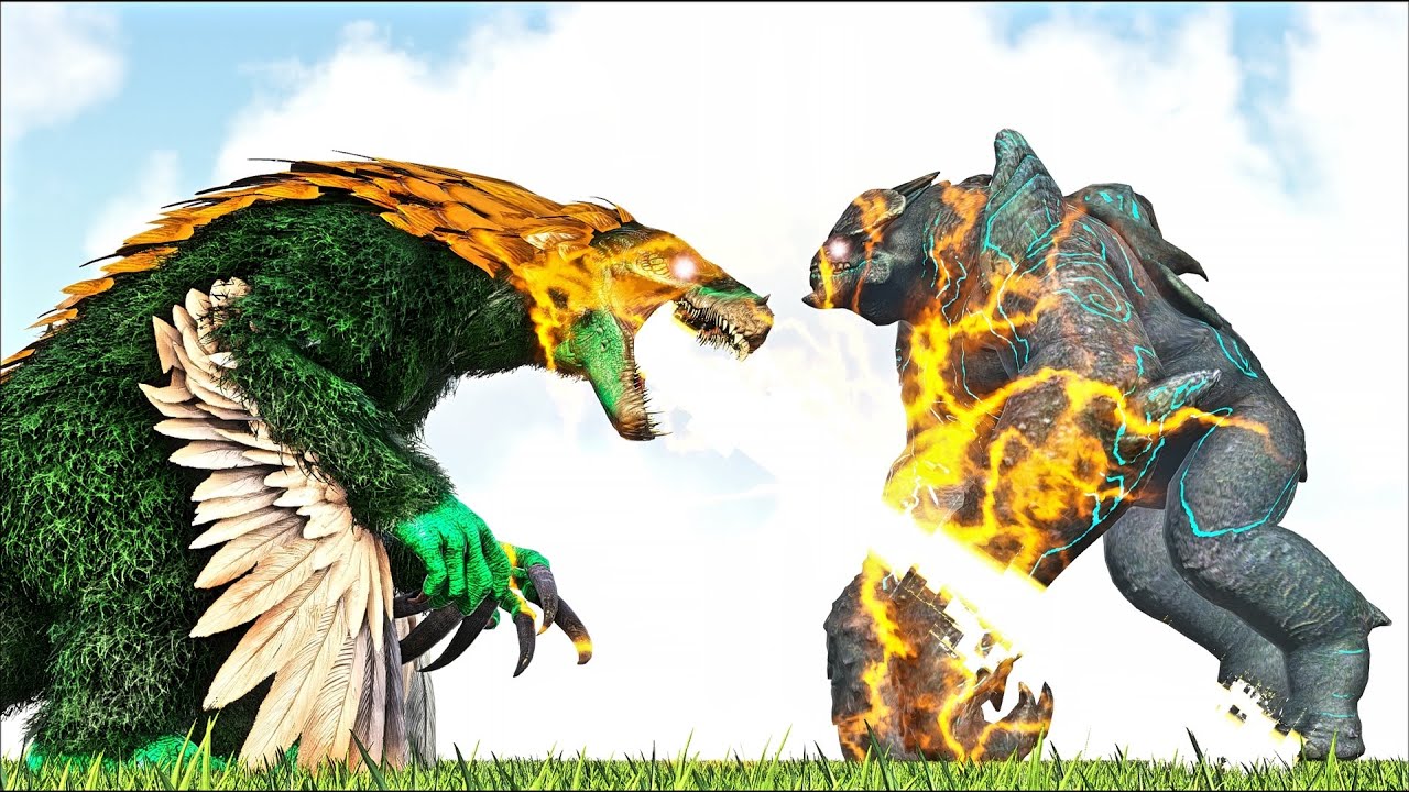 HYBRID XANTHOTHANATOS VS LEATHERBACK CATEGORY 4 KAIJU (ARK SURVIVAL EVOLVED BATTLE)