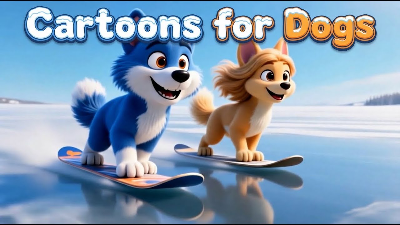 TV for Dogs | Colors they can see | Doggies Snow adventure | Calming Dog Music