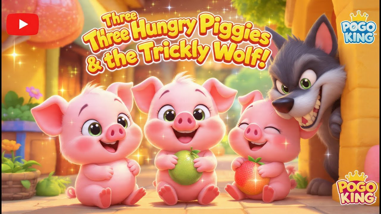 three hungry pigs cocomelonn 🐷✨   |  3D SLOW STORY SONG | RHYME SONG I POGO KING