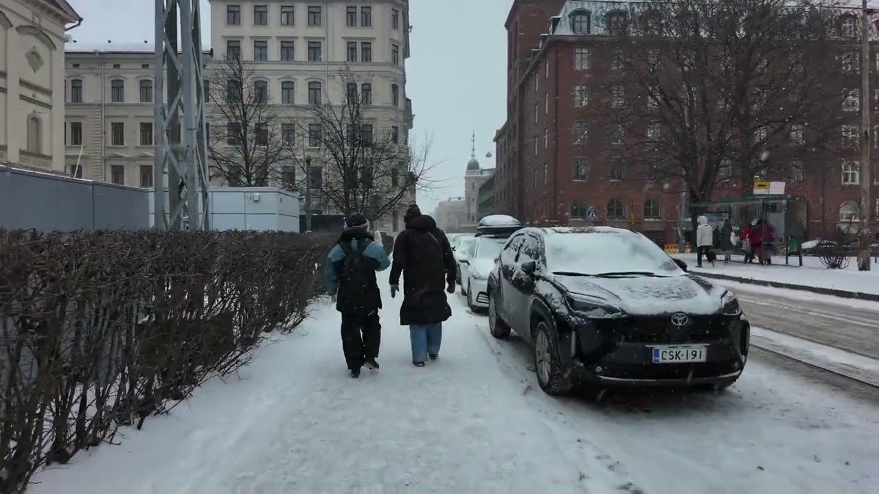 Helsinki Heavy Snow Walk ❄️🇫🇮 Magical Winter Walk in Finland | 4K Nordic Slow TV