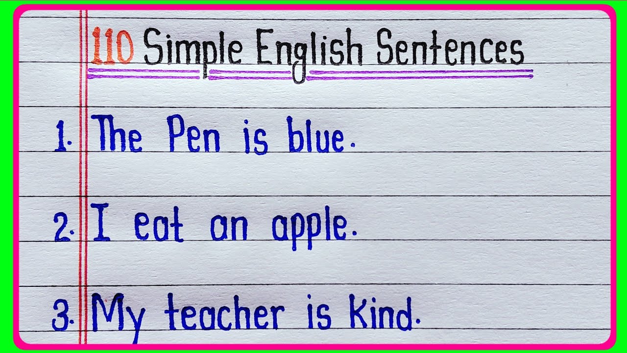 110 Simple English Sentences || 110 Simple Sentences for Reading Practice || Simple Sentences
