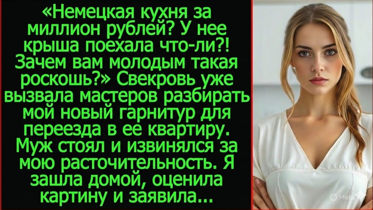 Свекровь уже вызвала мастеров разбирать мой новый гарнитур для переезда в ее квартиру.