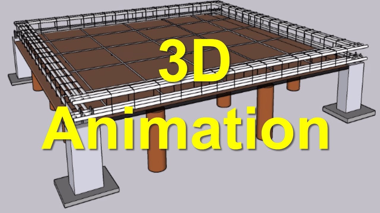 3D Animation of Beam, Column, Slab and Footing