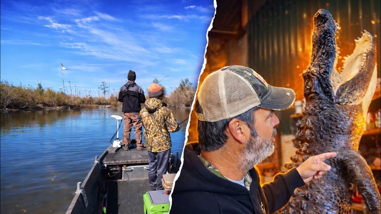 Epic Alligator Taxidermy Shop Visit & a Wild Marsh Fishing Adventure!