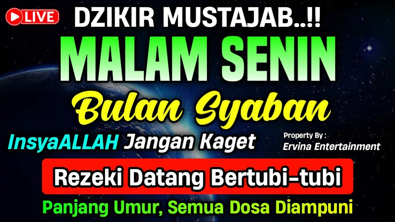 DZIKIR MALAM SENIN MUSTAJAB.! Pengampunan Dosa, insyaAllah Rezekimu Mengalir Deras | DZIKIR MALAM