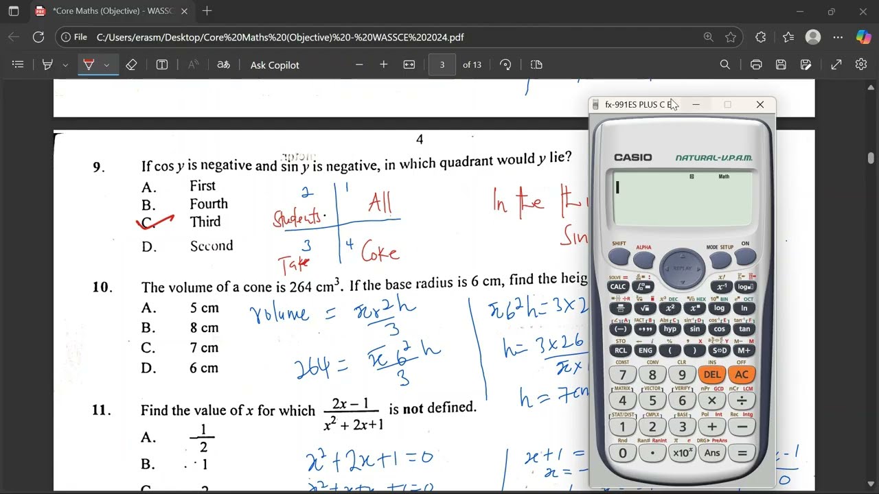 PASS 2026 WASSCE Maths: 50 Objective Questions & Answers (WASSCE Core Mathematics Prep)