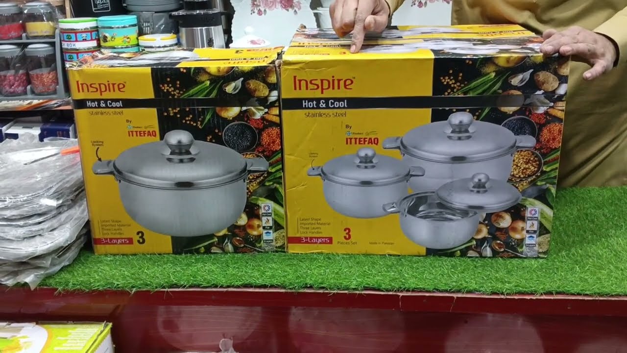Stainless Steel 3 Piece Hot Pot Set|Heavy Weight Set|Original Quality Rana Arslan Crockery