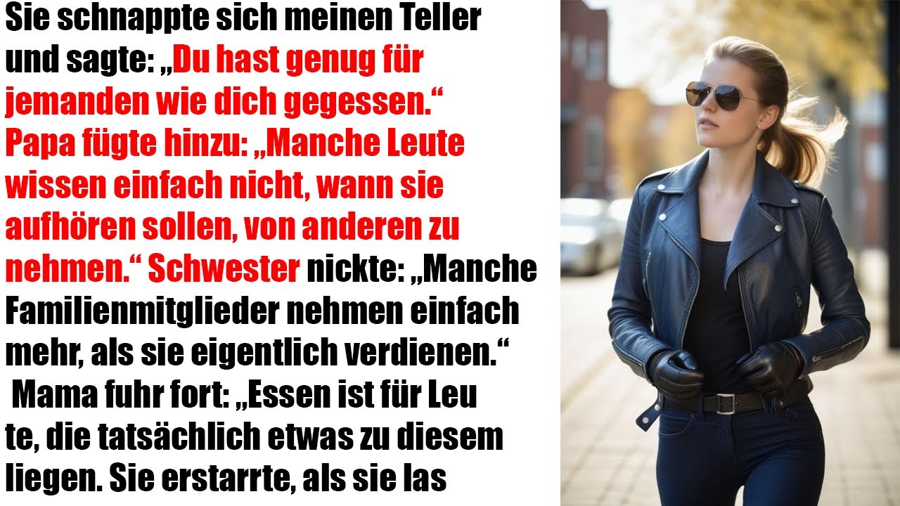 Sie griff meinen Teller und sagte: ‚Du hast genug gegessen!‘ – Mein Vater fügte hinzu…“