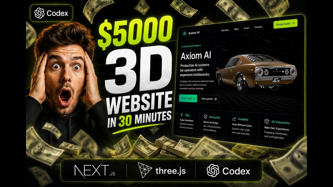 Build a 3D Interactive Website with Next.js, Three.js & AI (Full Tutorial) | Codex #3dwebsite