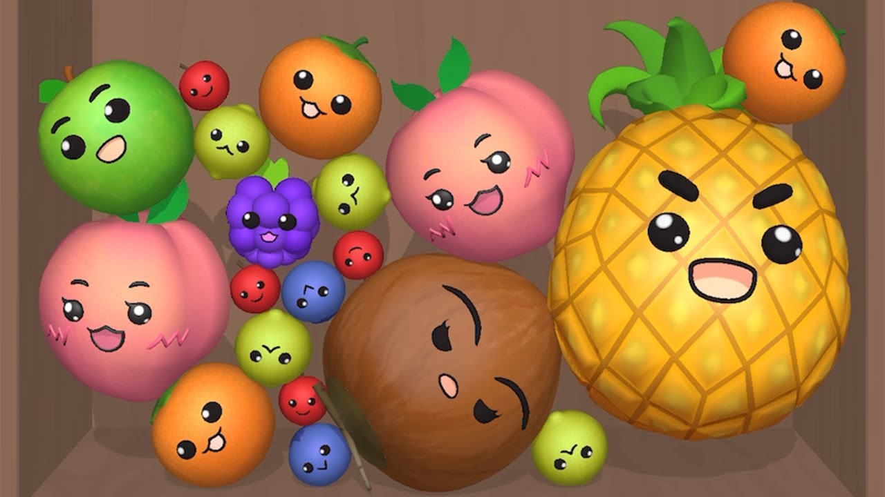 MERGE FRUIT 3D: Sweet Merge - Watermelon Game, Drop & Merge, Android iOS Puzzle Game, Max Level ASMR