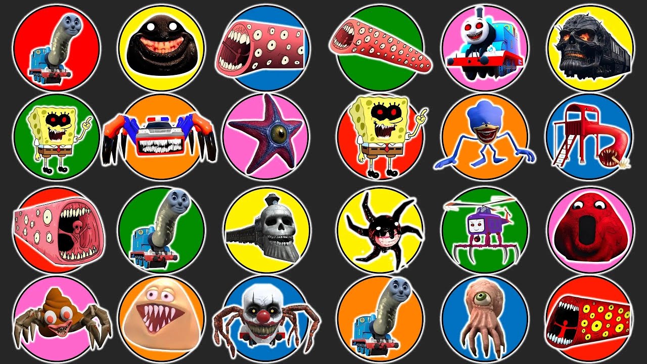 Spin Wheel Choo Choo Charles, Thomas Lipan, Train Eater, Monster Helikopter, Screech Roblox, Shin...