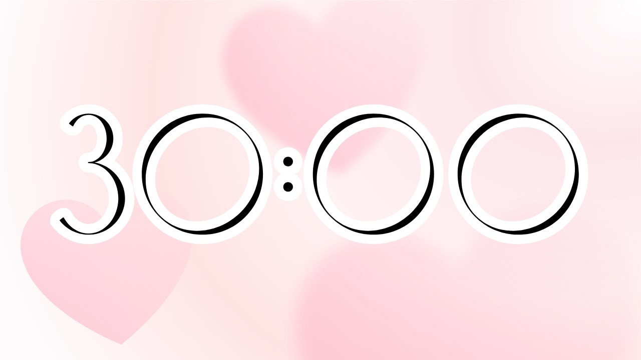 30 Minute Countdown Timer | Cozy Valentine Background | Calm Lofi Music