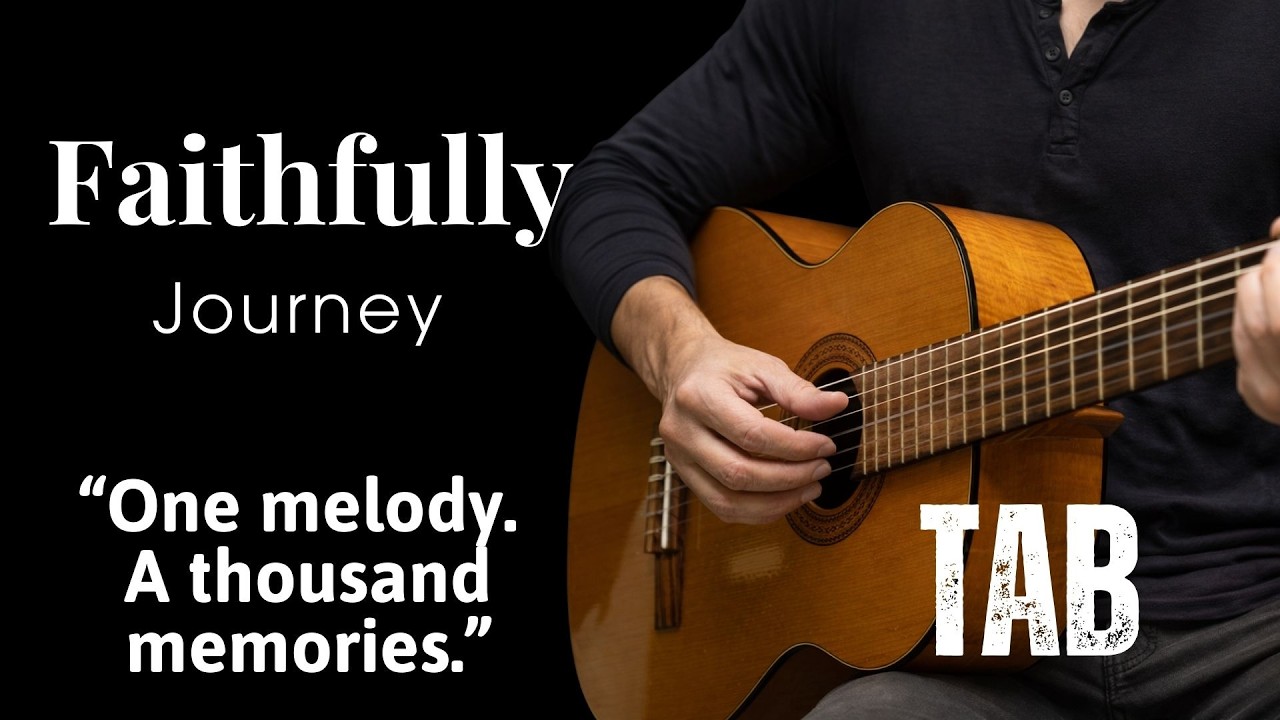 (Play slowly) Faithfully - Journey  - Fingerstyle Guitar Tutorial Tab