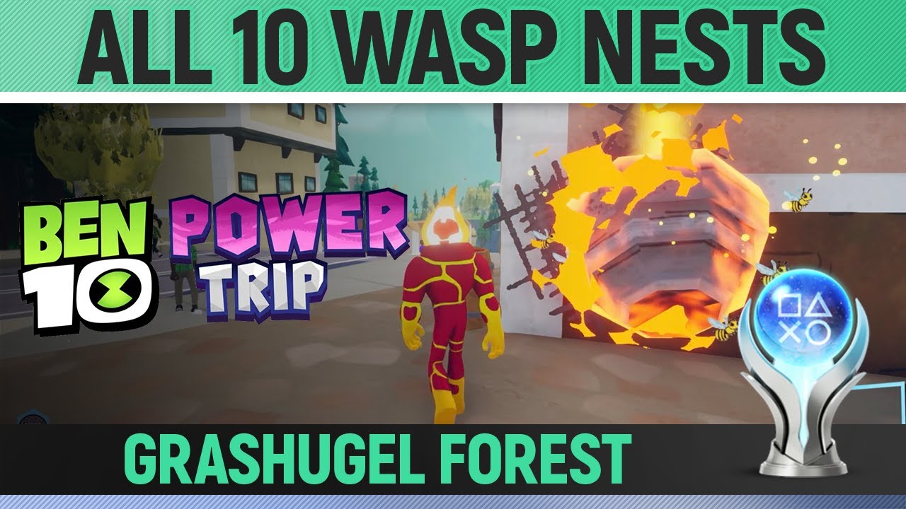 Ben 10: Power Trip - Grashugel Forest - All 10 Wasp Nest Locations 🏆