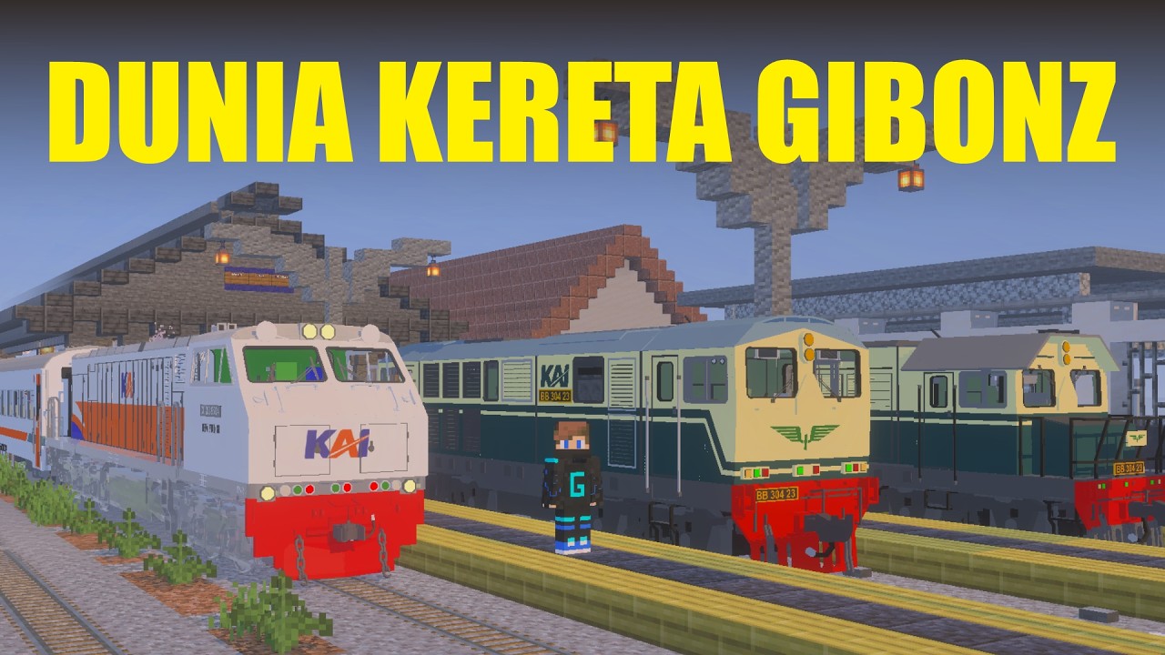 Naik Kereta dan Keliling Dunia Kereta Gibonz di Minecraft