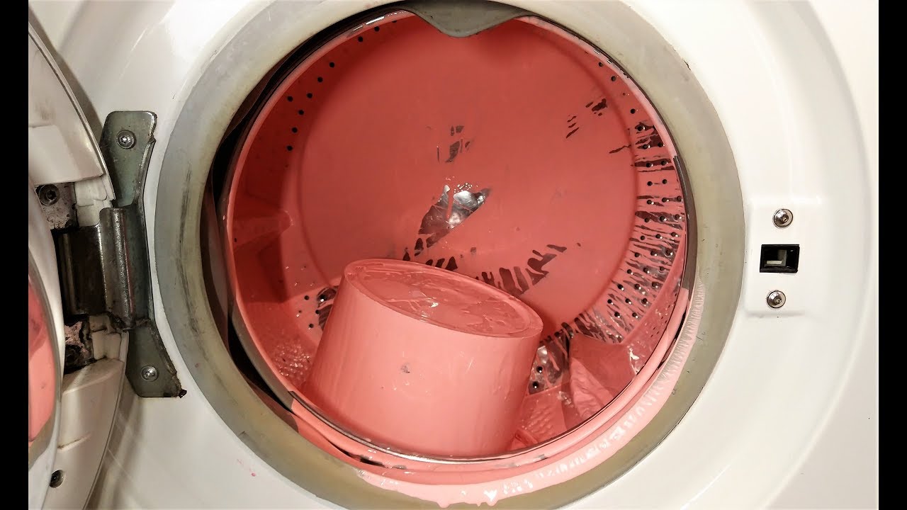 Experiment - a Bucket of Paint  - in a Washing Machine