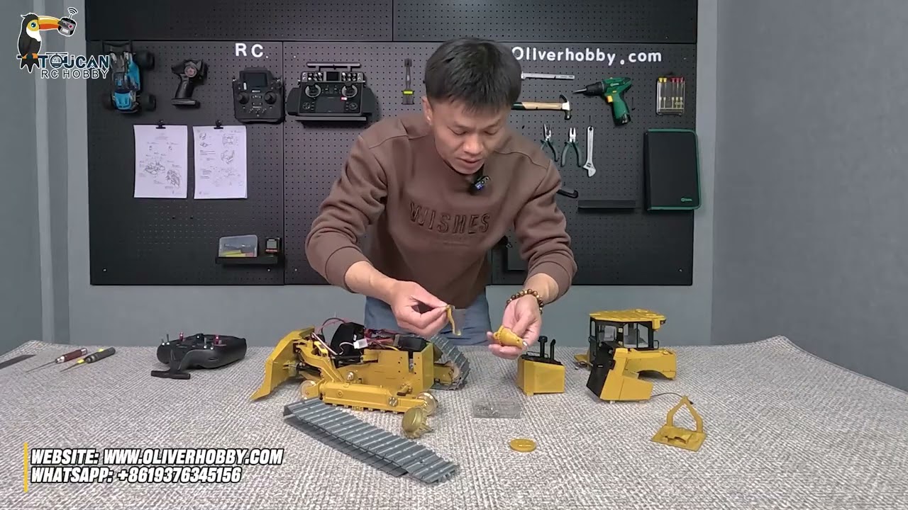 Detailed review for 1/14 Remote Control Hydraulic Bulldozer D6 Heavy Dozer  Metal Chassis.#rc