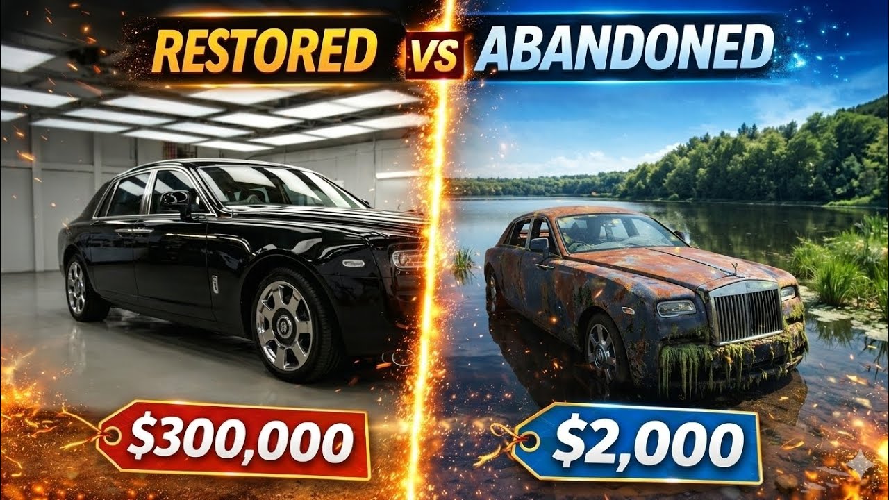 Abandoned Rolls-Royce Phantom Found in a Lake – Full Rusty Car Restoration!