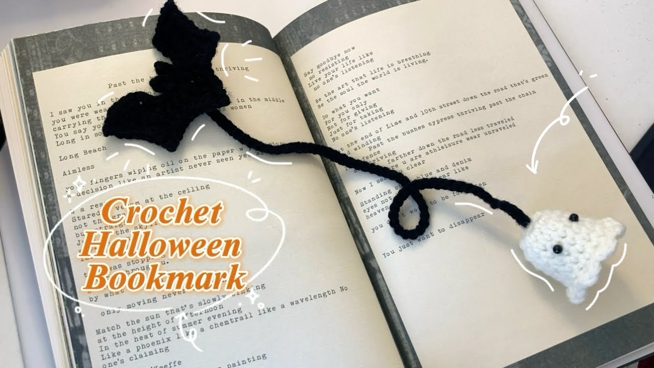 Crochet a Spooky Halloween Bookmark 🦇👻