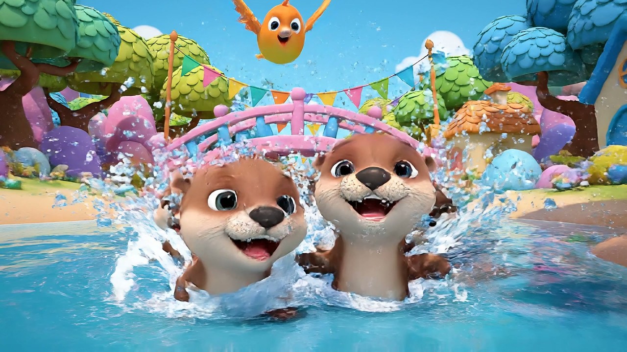 Five Little Otters Swim Swim Swim 🦦 | Fun Ocean & River Songs for Kids
