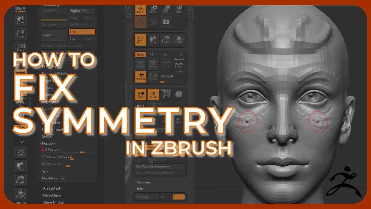 How to fix Symmetry in ZBrush tutorial