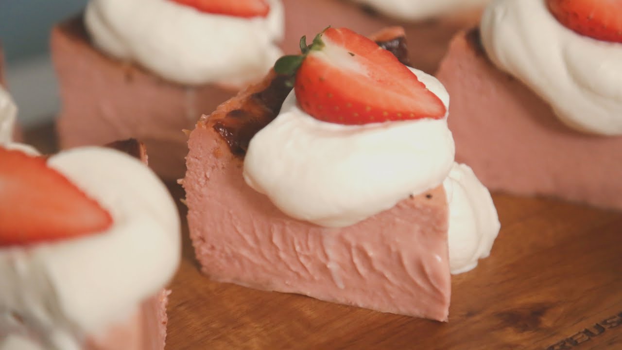 [딸기] 바스크 치즈 케이크 /  [いちご] バスクチーズケーキ / Strawberry basque cheese cake