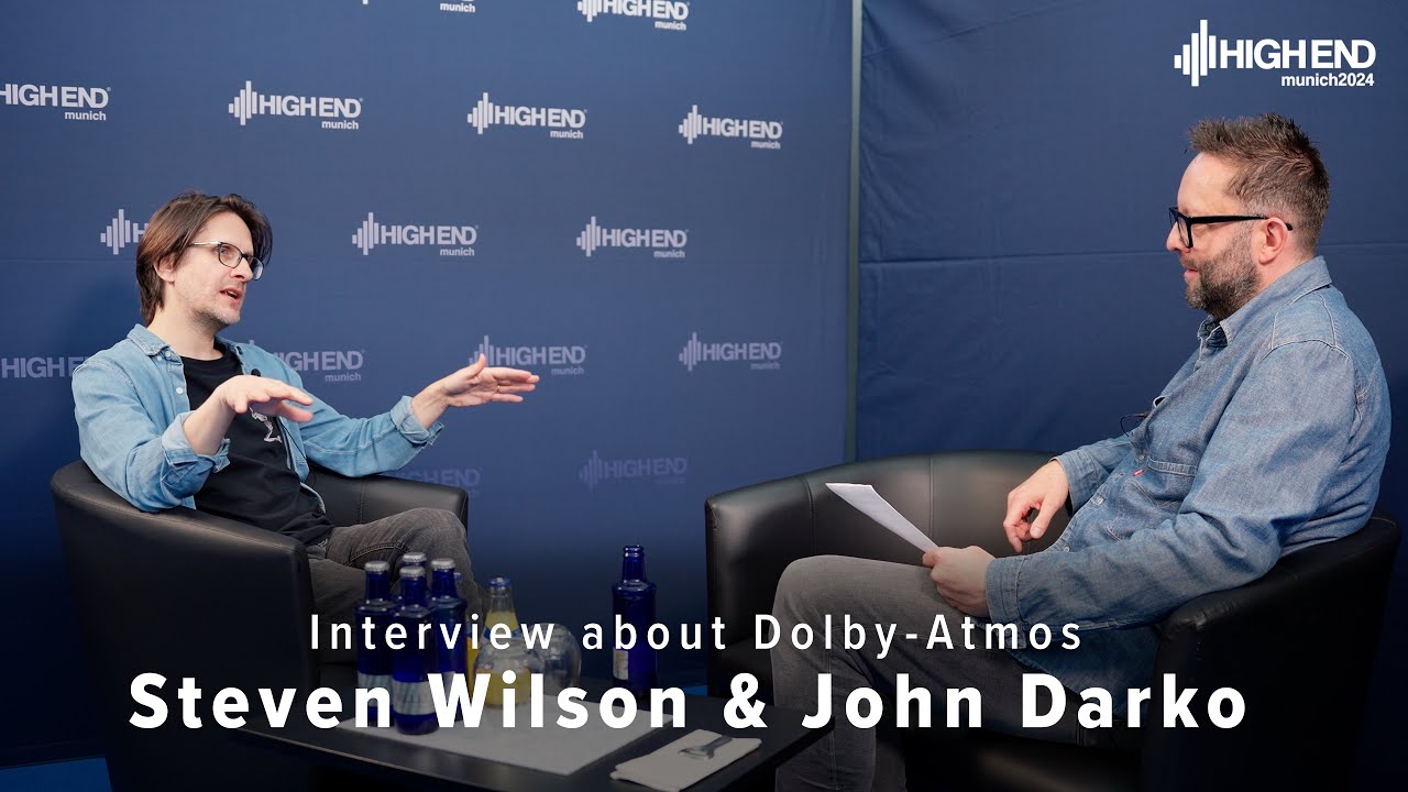 Стивен Уилсон и Джон Дарко дают интервью о Dolby Atmos на выставке HIGH END 2024 в Мюнхене.
