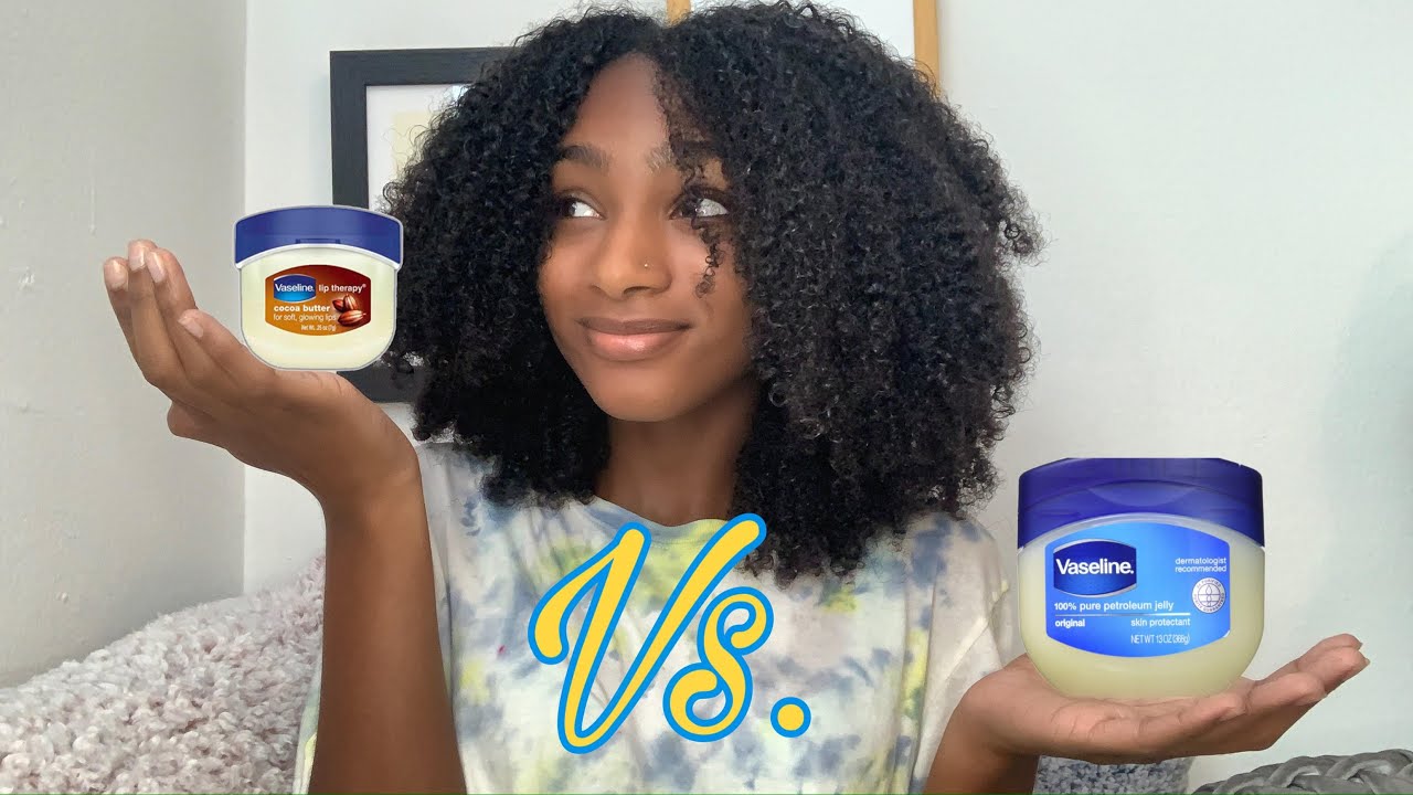 🤎 COCOA BUTTER VASELINE 🤎 VS 💙 ORIGINAL PETROLEUM JELLY 💙 | NATURAL HAIR PRODUCT REVIEW