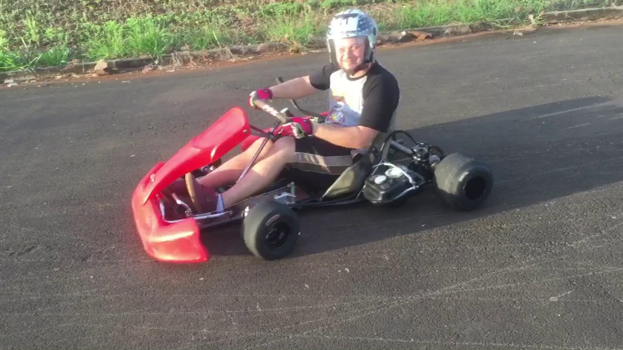 1º teste do meu kart com motor de biz injetado 🤪😂