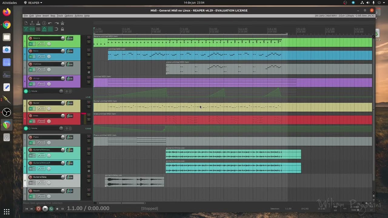 Reaper - Sons MIDI no Linux  | Produção Musical no Linux