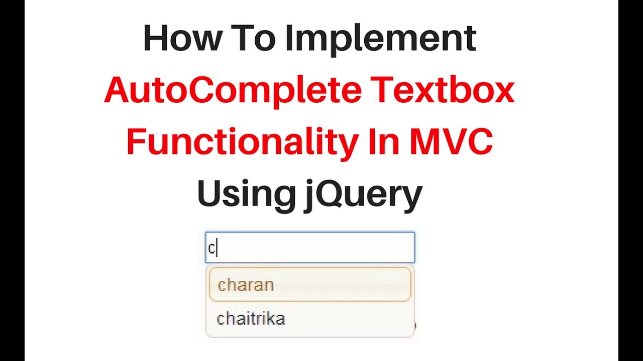 Автозаполнение текстового поля ввода MVC с использованием jQuery | Автозаполнение jQuery