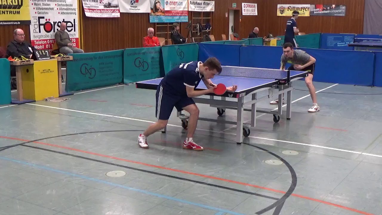Zaus vs Longhino 3   20191214 Effeltrich vs Bayern Muenchen Tischtennis 3  Bundesliga Stativ 18