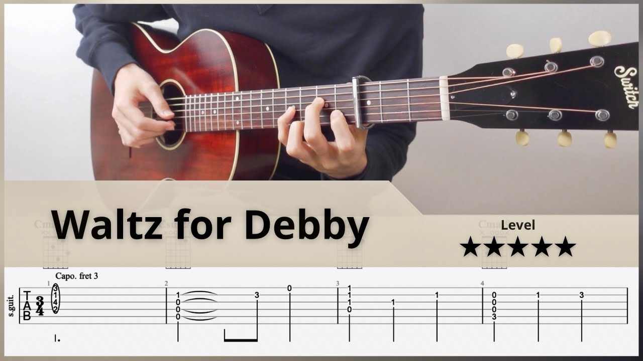 【TAB】Waltz for Debby | Bill Evans | Fingerstyle Jazz Guitar | ソロギター